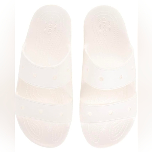 Crocs | Mens Size 12 Classic Two Strap Slide Sandals In True White main image 11